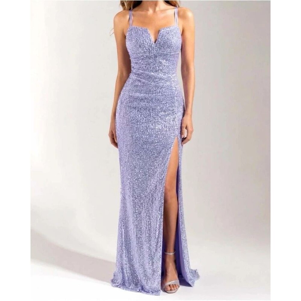Sequin Formal Gown with Slit, size 1